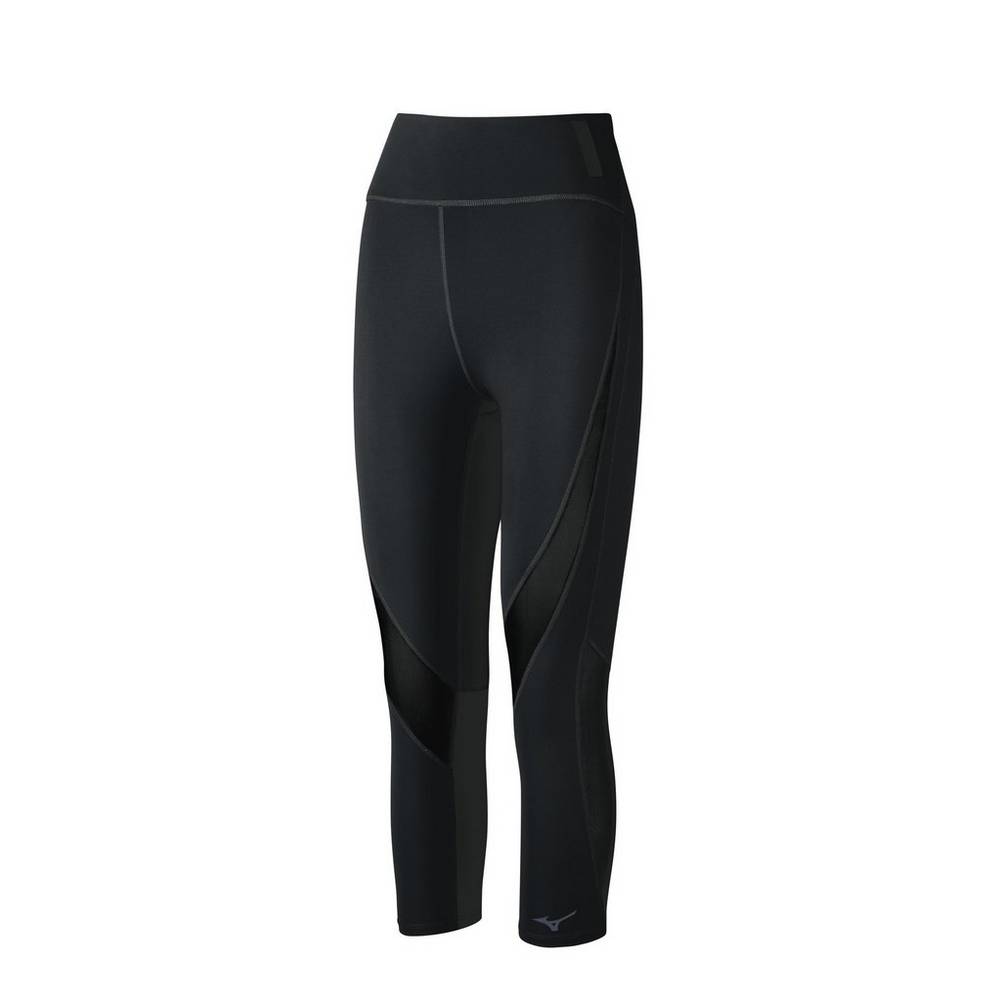 Damske Legíny Mizuno Ronda Rousey Primal 3/4 Čierne Vypredaj KWAJ08394